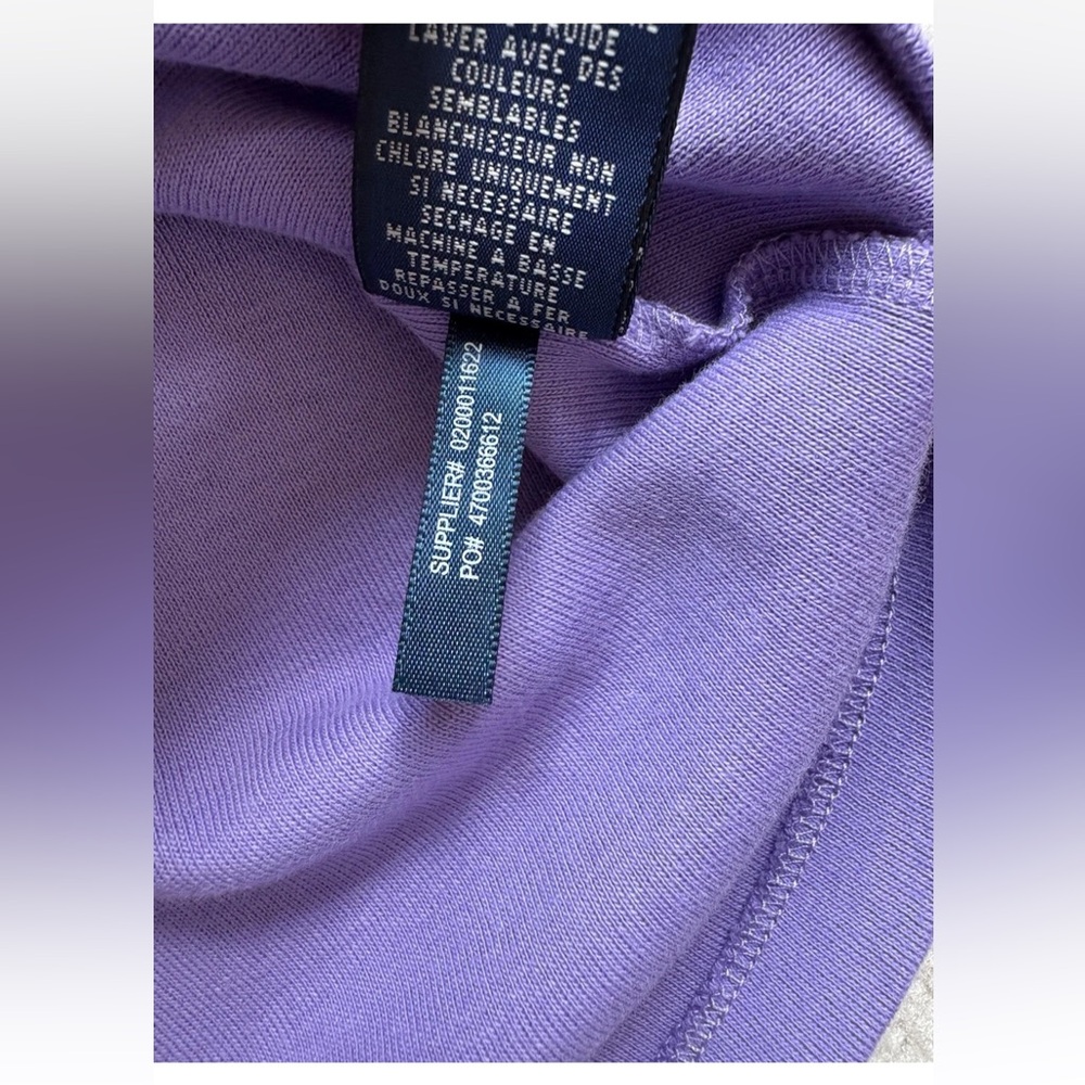 Polo Ralph Lauren Scoop Neck T Shirt Top Womens M Purple Pony Short Slv Spring - Picture 8 of 8